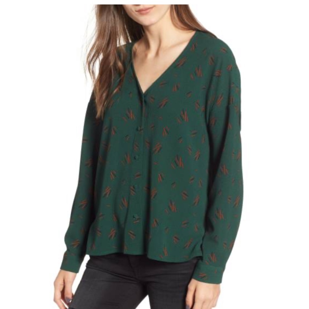 Nordstrom All in Favor Print Button Up Blouse